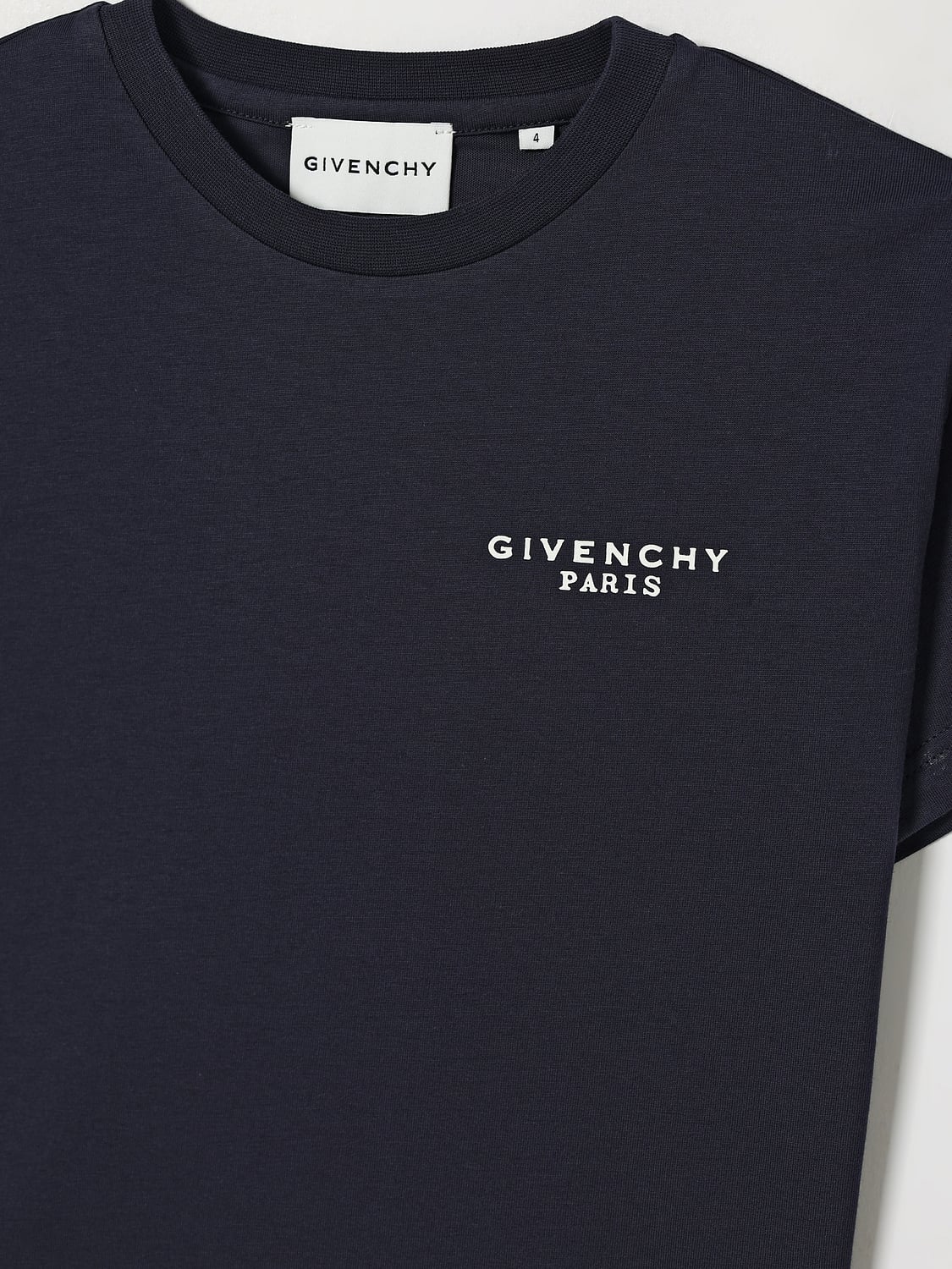 GIVENCHY T-SHIRT: Givenchy Boys' Cotton Crewneck T-shirt with Contrasting Logo, Blue - Img 3