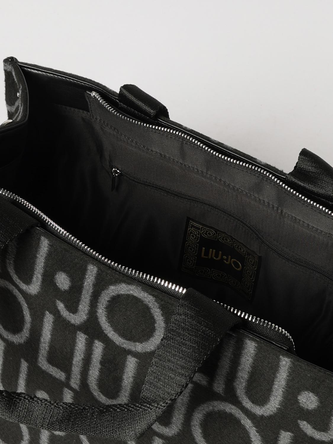 LIU JO TOTE BAG: Tote Bag Liu Jo with Double Handle, Zip Closure and Adjustable Shoulder Strap, Black - Img 3