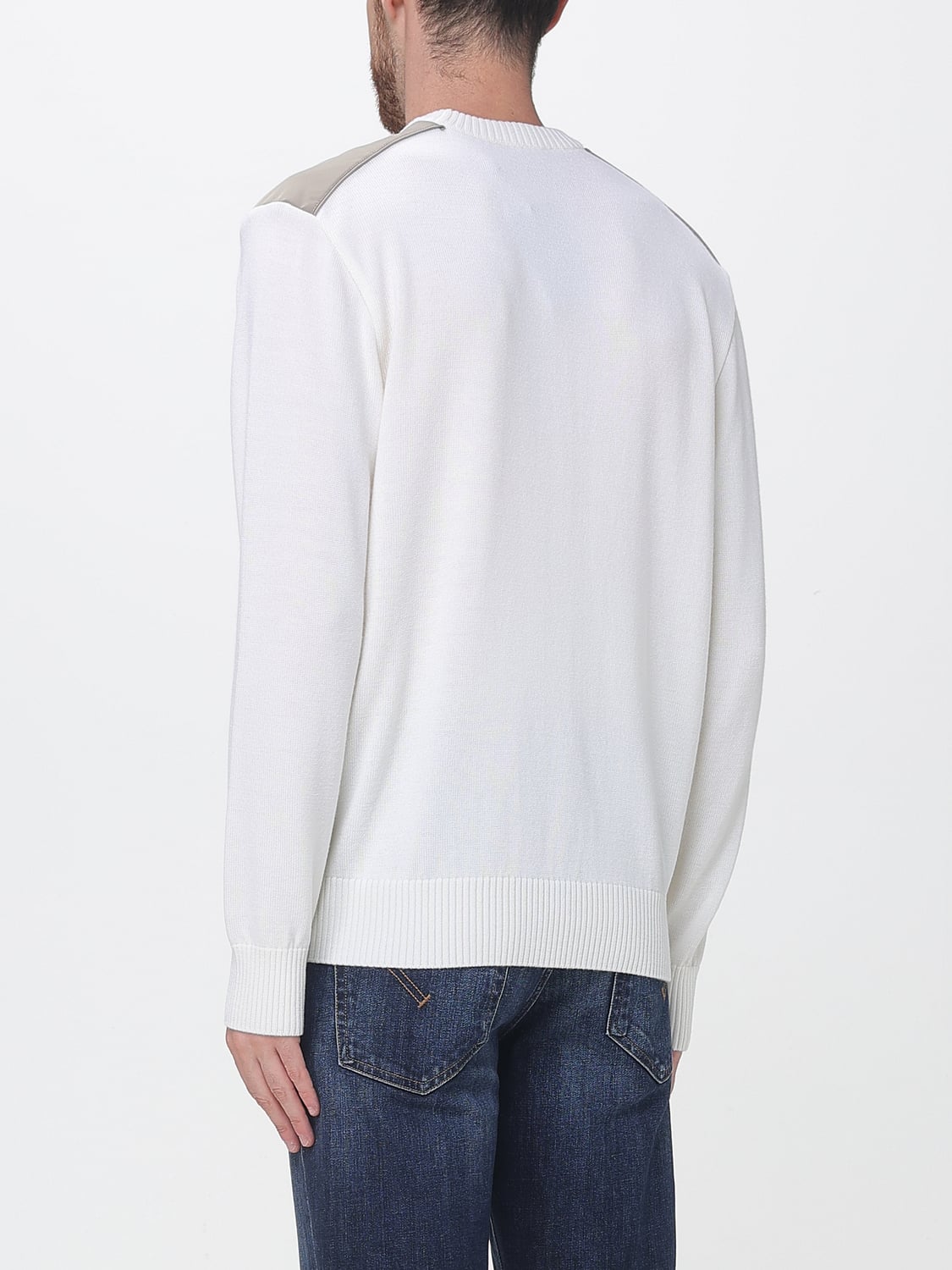 PAUL & SHARK SWEATER: Paul & Shark Crewneck Jumper in Technical Wool Blend with Ribbed Trims, Yellow Cream - Img 2