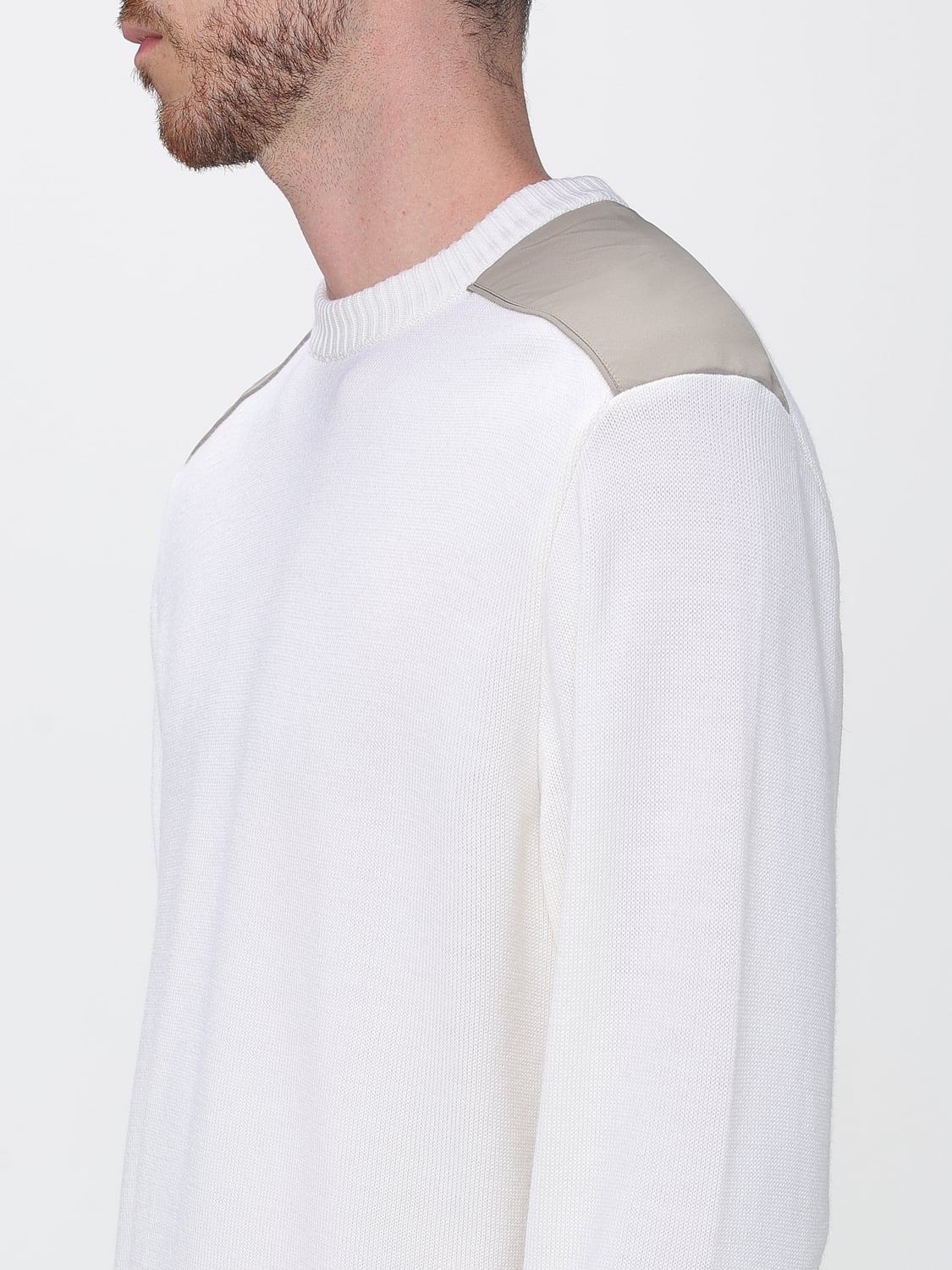 PAUL & SHARK SWEATER: Paul & Shark Crewneck Jumper in Technical Wool Blend with Ribbed Trims, Yellow Cream - Img 3