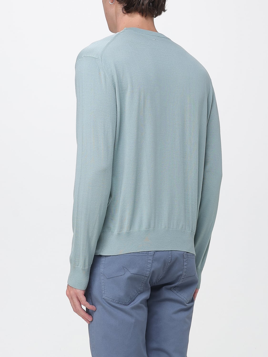 PAUL & SHARK SWEATER: Paul & Shark Pure Merino Wool Crewneck Jumper with Ribbed Trims, Green - Img 2