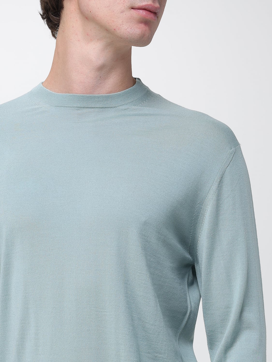 PAUL & SHARK SWEATER: Paul & Shark Pure Merino Wool Crewneck Jumper with Ribbed Trims, Green - Img 3