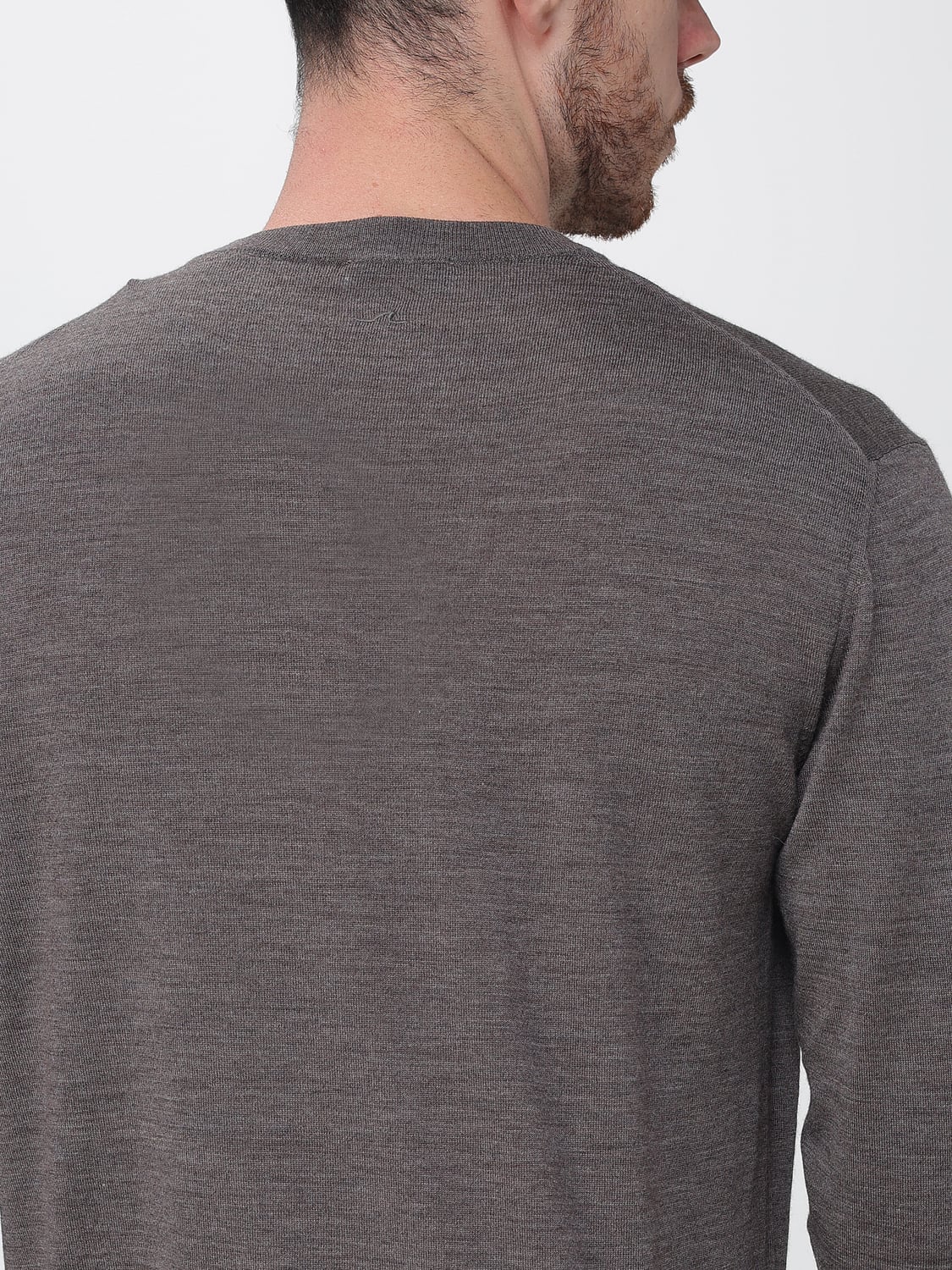 PAUL & SHARK SWEATER: Paul & Shark Pure Merino Wool Crewneck Jumper with Ribbed Trims, Dove Grey - Img 3