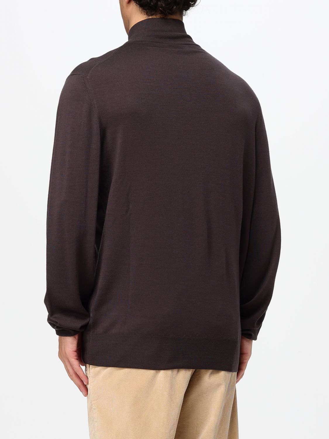 CANALI MAGLIA: Cardigan Canali in lana con collo a dolcevita e chiusura a zip, Grigio - Img 2