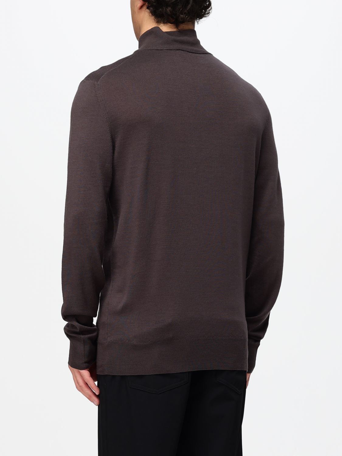 CANALI SWEATER: Canali Merino Wool Turtleneck Jumper with Half-Zip Closure, Grey - Img 2