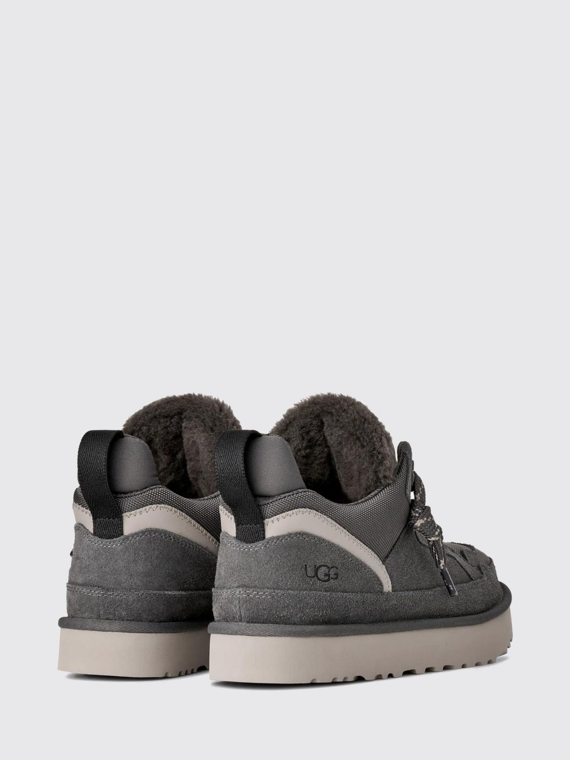 UGG SNEAKERS: UGG Lowmel Suede Trainers with EVA Sole and Embossed Logo, Grey - Img 2