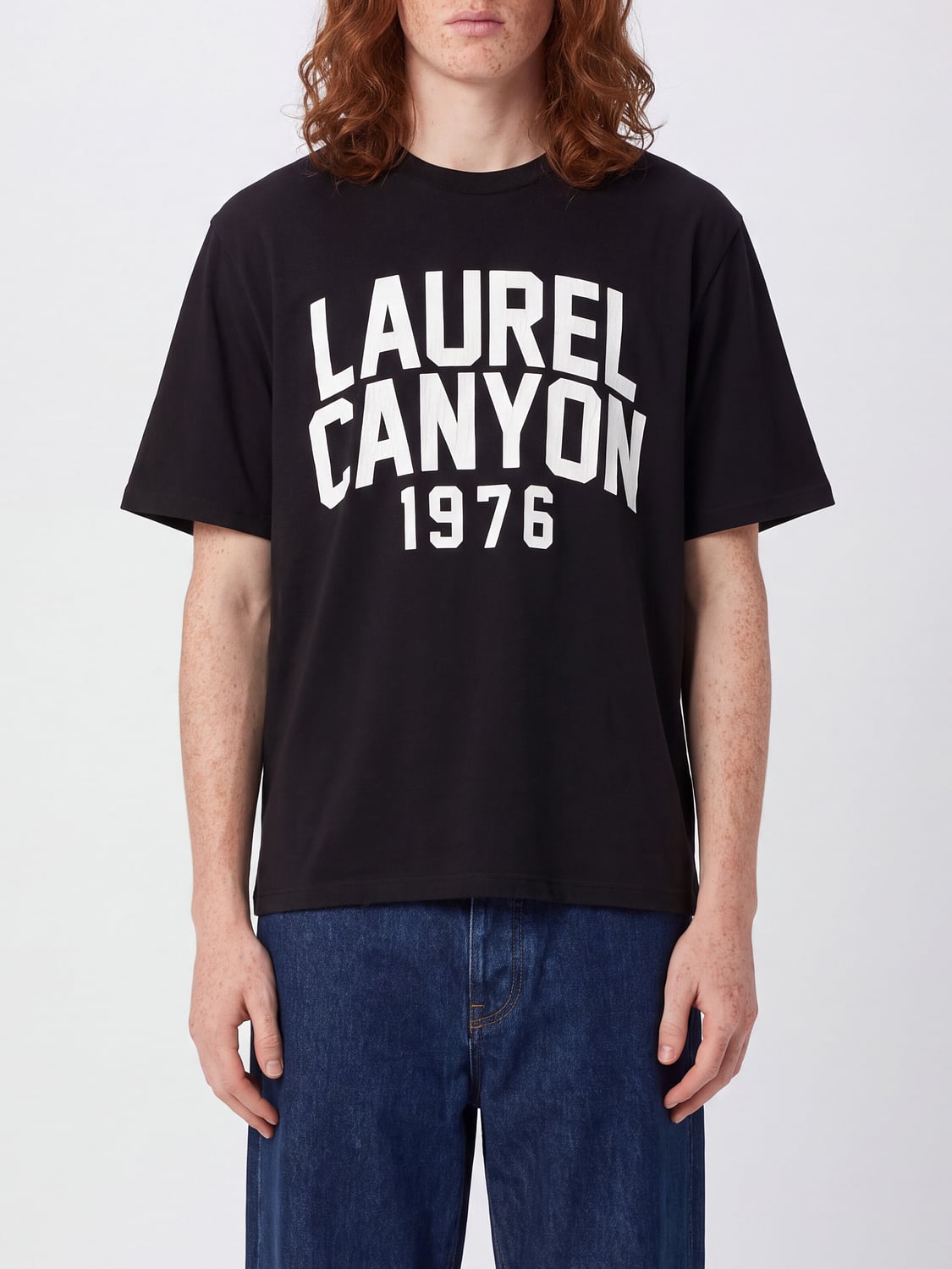 AMIRI CAMISETA: Camiseta Amiri de algodón con estampado de logo y hombros caídos, Negro - Img 1