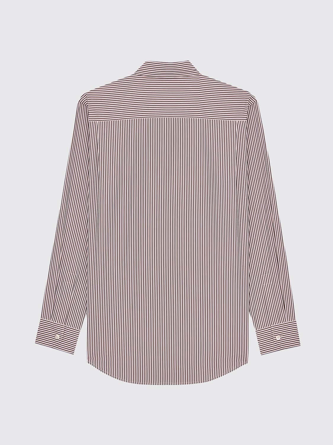 SAINT LAURENT SHIRT: Saint Laurent Striped Cotton Poplin Shirt with YSL Monogram, Orange - Img 2