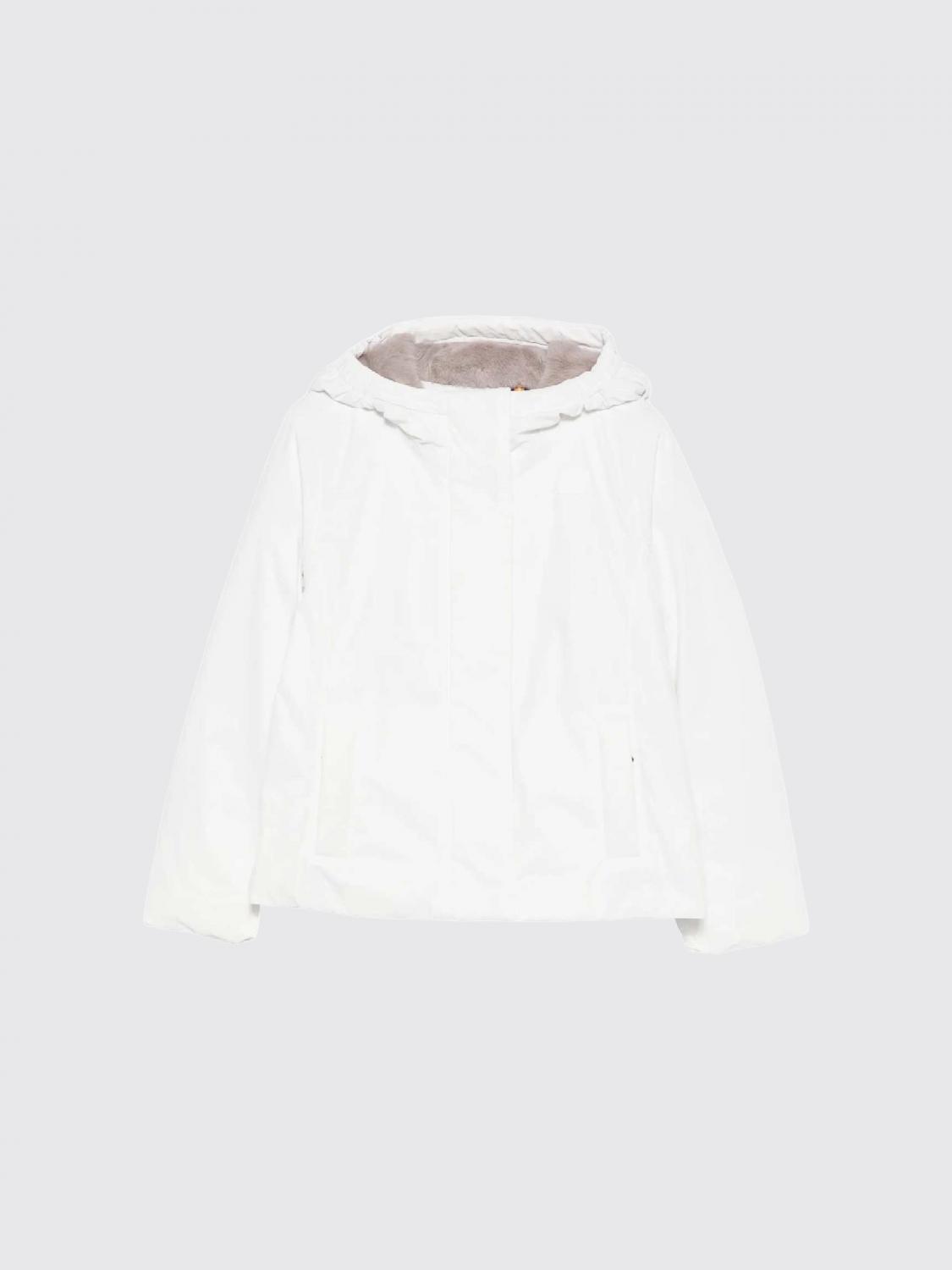K-WAY JACKE: K-Way Lily Daunenjacke für Jungen mit Shearling-Futter und Kapuze, Weiß - Img 1