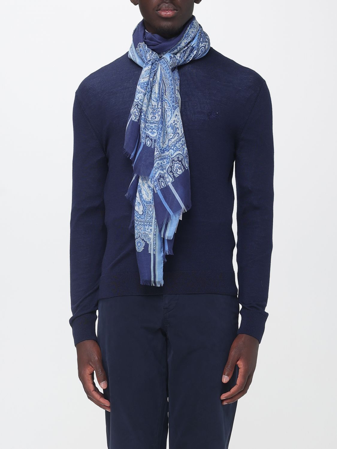 ETRO ÉCHARPE: Écharpe homme Etro, Bleu - Img 2