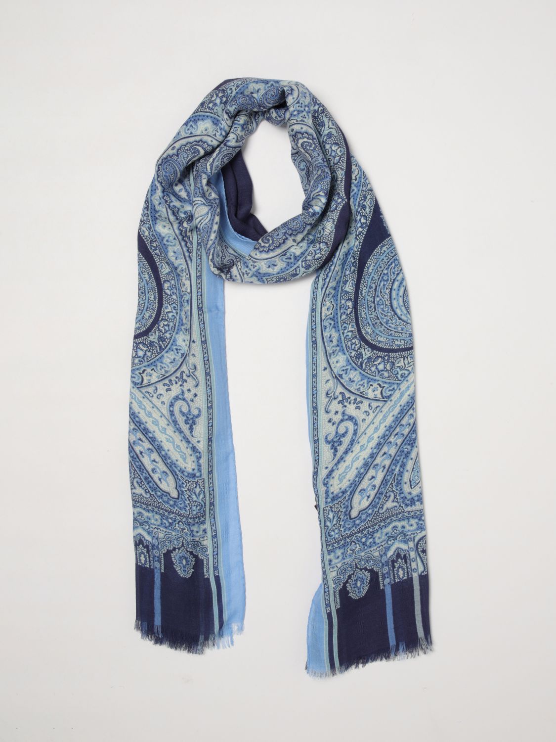 ETRO ÉCHARPE: Écharpe homme Etro, Bleu - Img 5