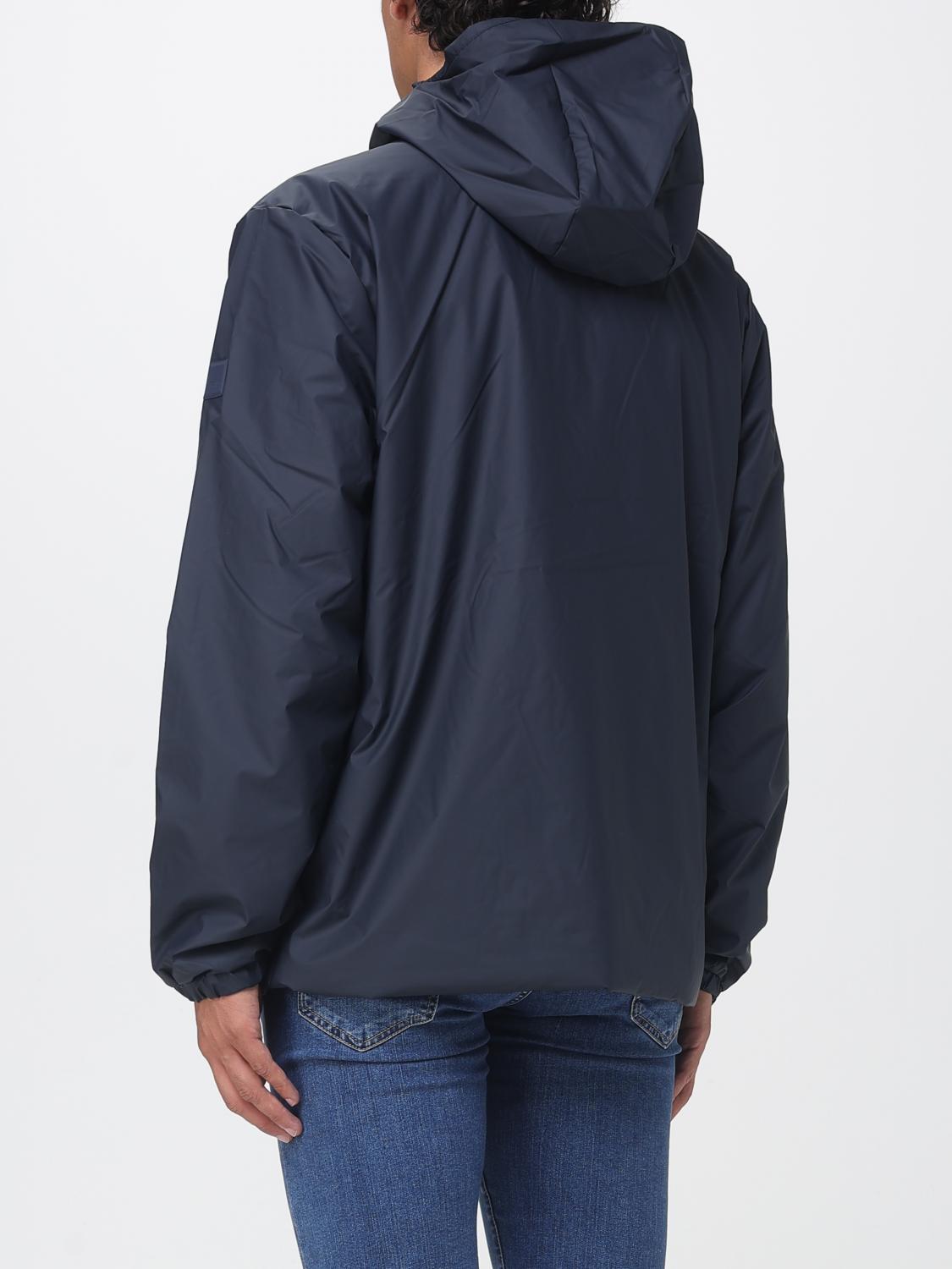 RAINS JACKET: Hooded Windbreaker Jacket Rains in Polyester with High Neck and Zip Closure, Blue - Img 2