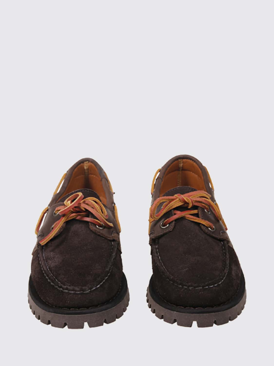 SEBAGO LOAFERS: Guardian Suede Sebago Boat Shoes with Side Lacing, Brown - Img 2