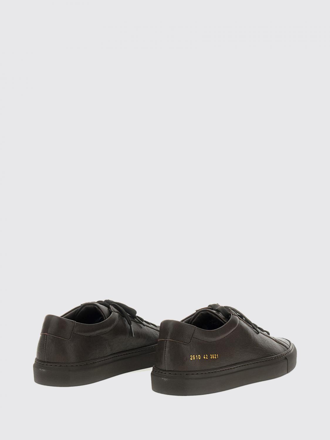 COMMON PROJECTS BASKETS: Baskets Achilles Low Common Projects en cuir de veau lisse avec logo laminé, Marron - Img 3