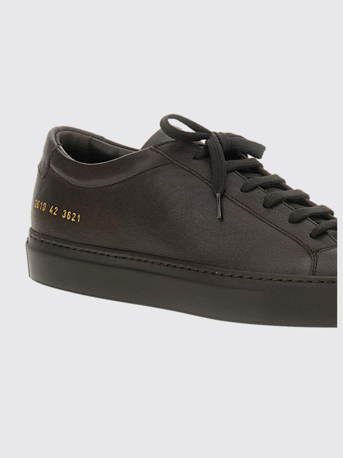 COMMON PROJECTS BASKETS: Baskets Achilles Low Common Projects en cuir de veau lisse avec logo laminé, Marron - Img 4