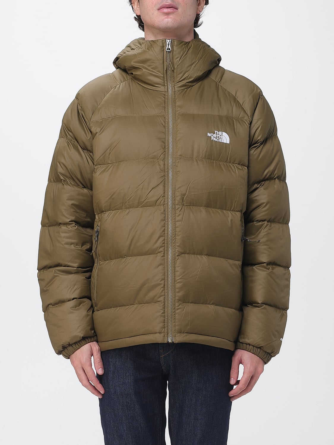 THE NORTH FACE JACKET: Hooded Short Down Jacket The North Face in Water-Repellent Recycled Nylon, Green - Img 1