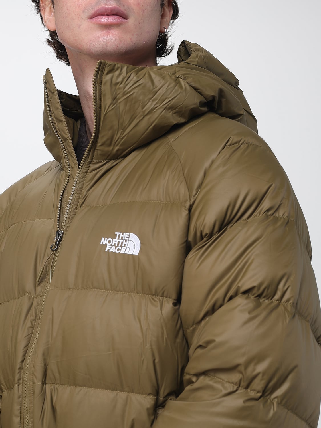 THE NORTH FACE JACKET: Hooded Short Down Jacket The North Face in Water-Repellent Recycled Nylon, Green - Img 4