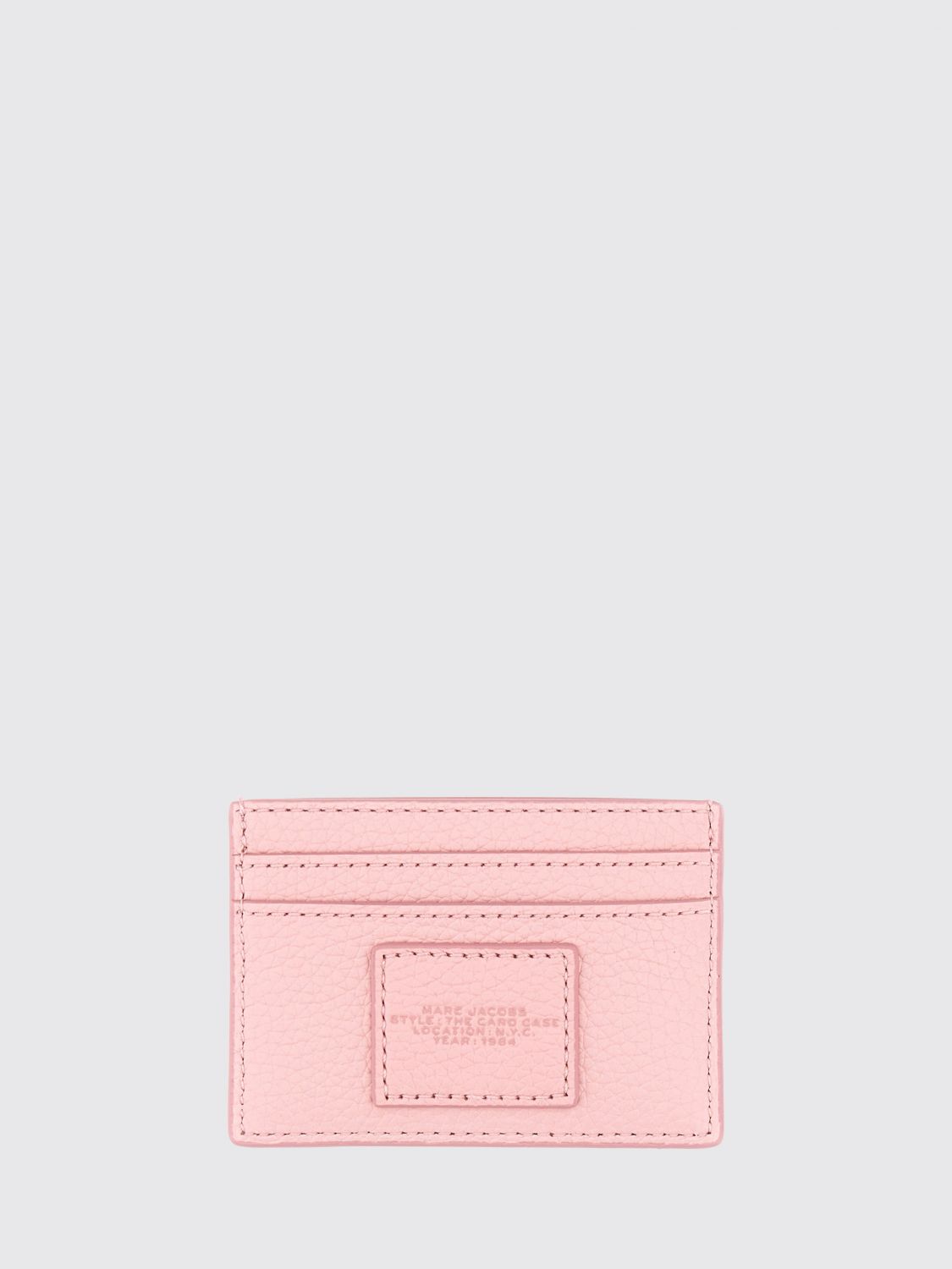 MARC JACOBS 財布: MARC JACOBS グレインレザー ジップクロージャー カードホルダー, ピンク - Img 2