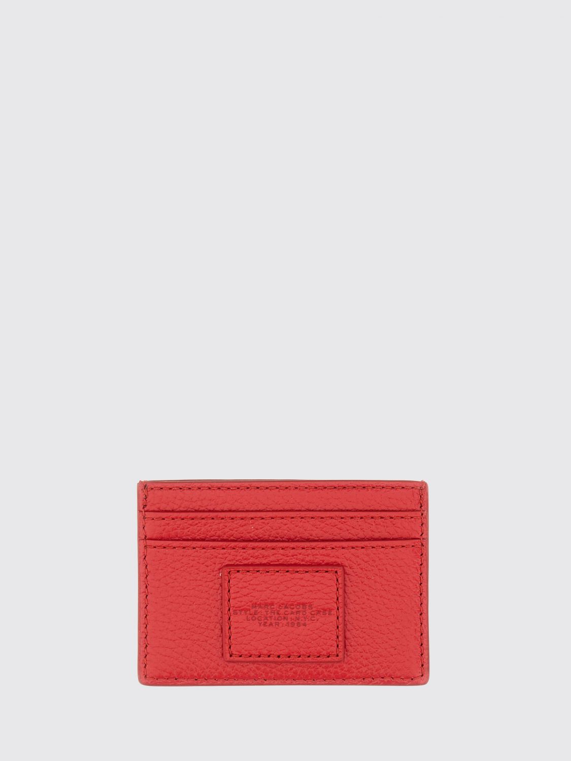 MARC JACOBS WALLET: Grained Leather Card Holder Marc Jacobs with Zip Closure and Six Slots, Red - Img 2