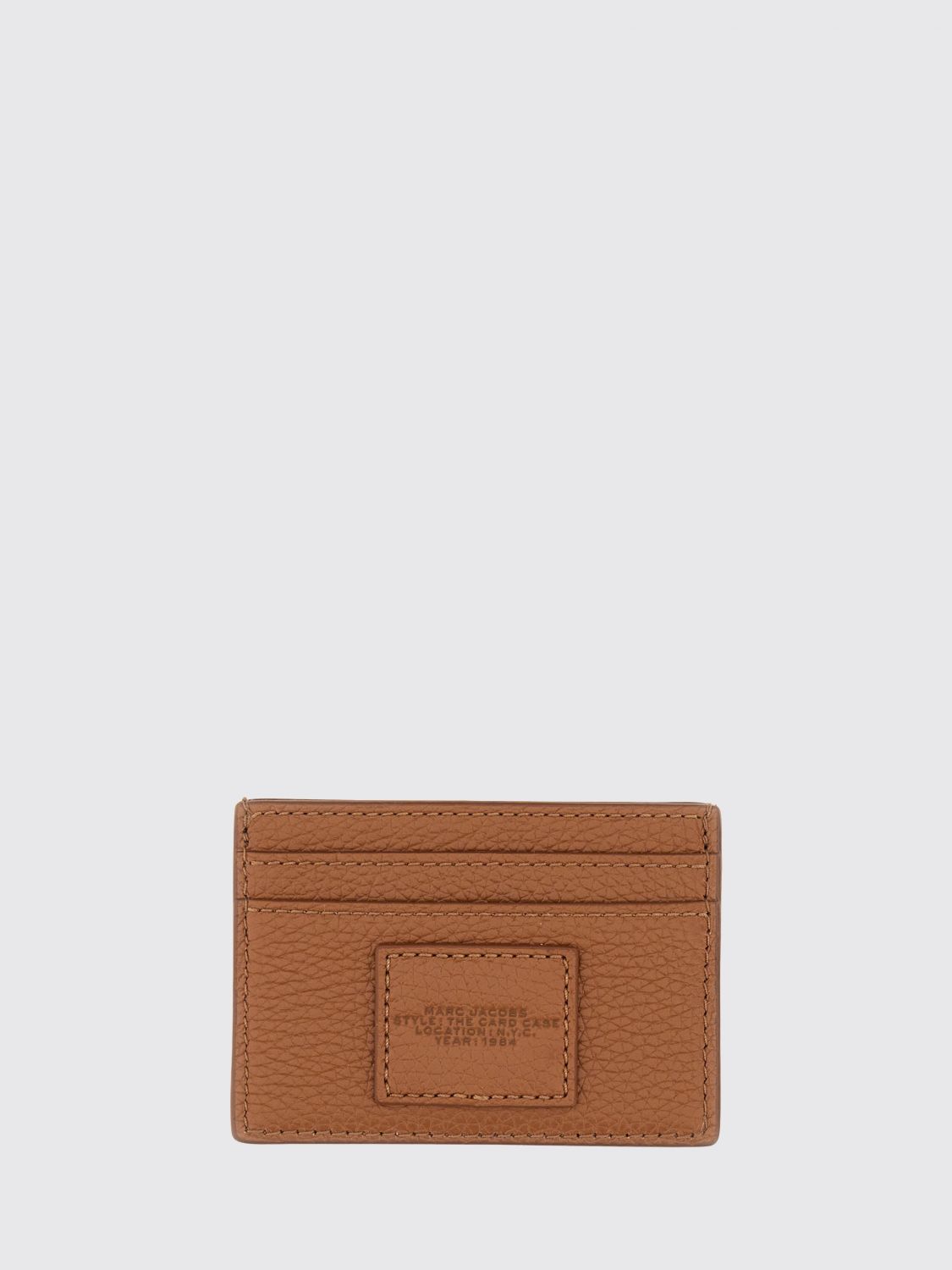 MARC JACOBS WALLET: Grained Leather Card Holder Marc Jacobs with Zip Closure and Six Slots, Brown - Img 2