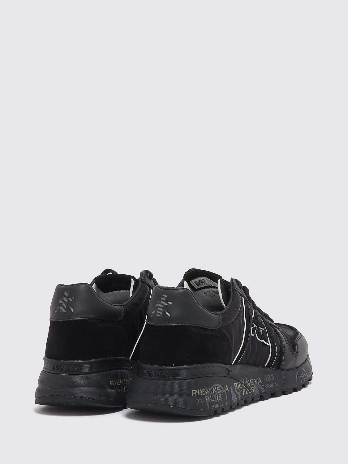PREMIATA SNEAKERS: Lander Low-Top Sneakers Premiata in Suede and Nylon with Serrated Sole, Black - Img 3