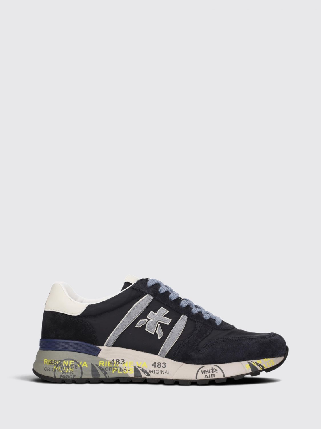 PREMIATA BASKETS: Baskets basses Lander Premiata en daim et nylon avec semelle crantée, Bleu - Img 1