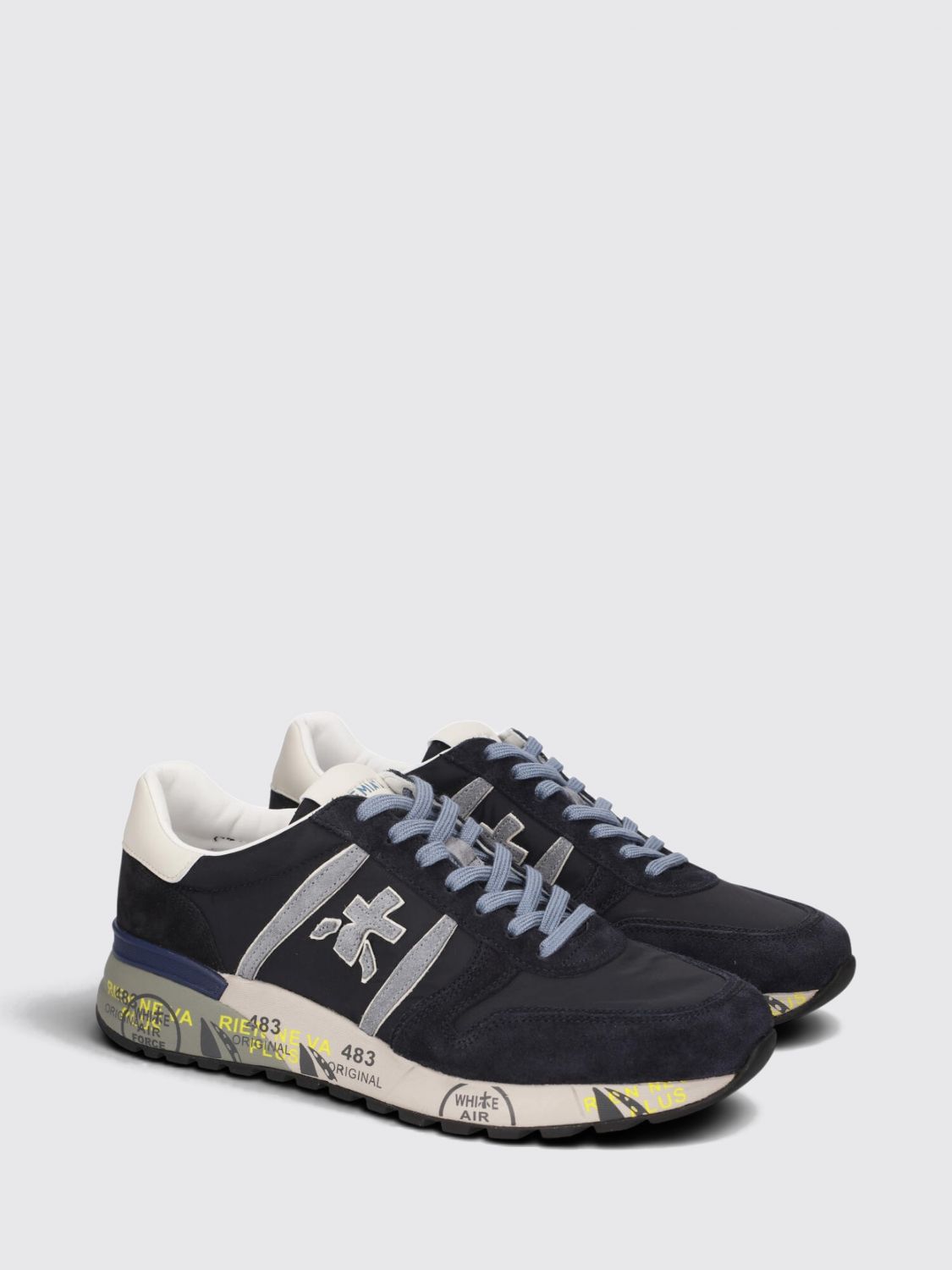 PREMIATA BASKETS: Baskets basses Lander Premiata en daim et nylon avec semelle crantée, Bleu - Img 2