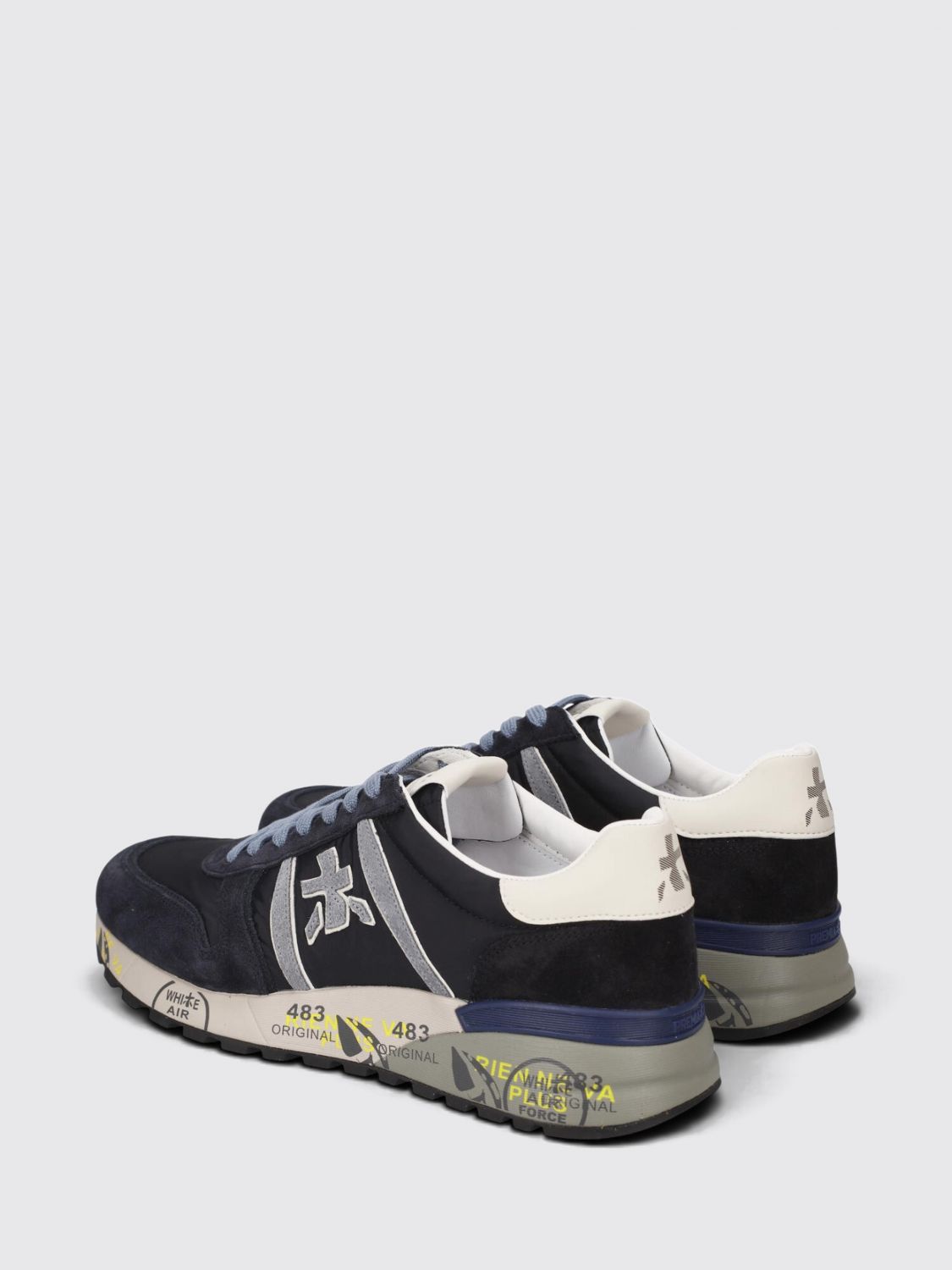 PREMIATA BASKETS: Baskets basses Lander Premiata en daim et nylon avec semelle crantée, Bleu - Img 3