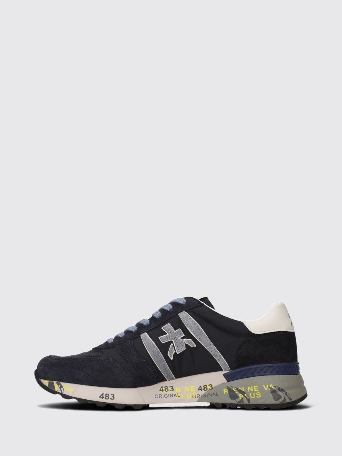 PREMIATA BASKETS: Baskets basses Lander Premiata en daim et nylon avec semelle crantée, Bleu - Img 5