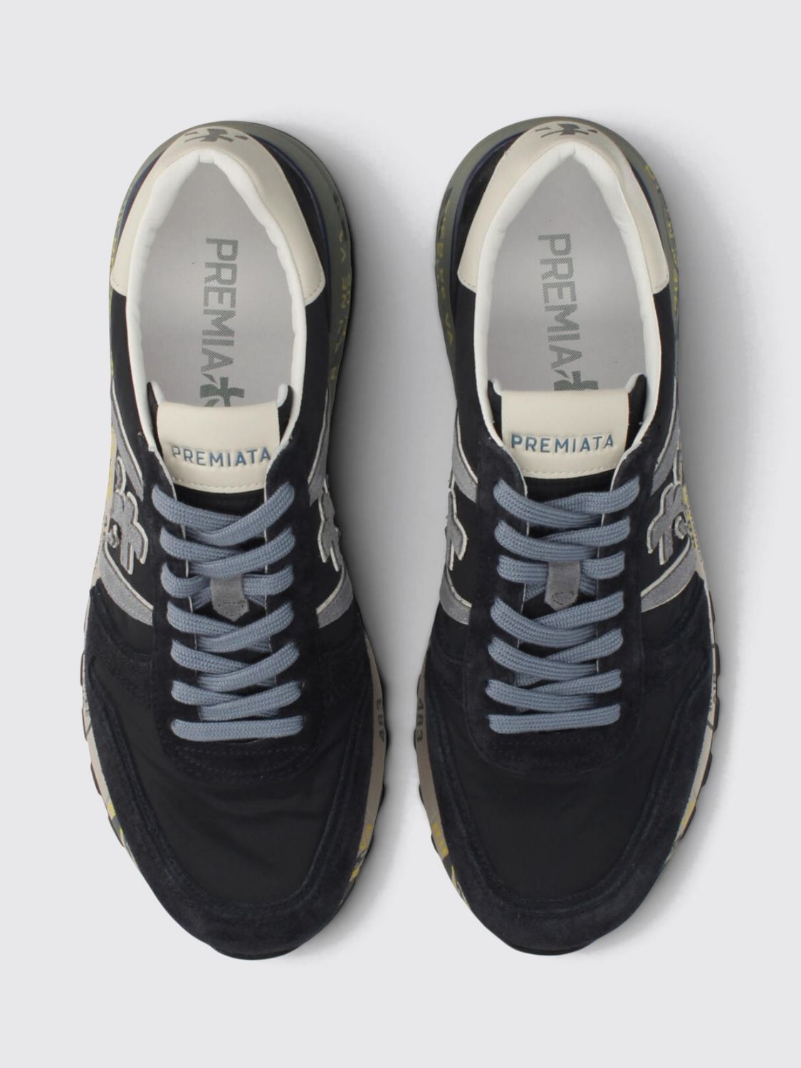 PREMIATA BASKETS: Baskets basses Lander Premiata en daim et nylon avec semelle crantée, Bleu - Img 6