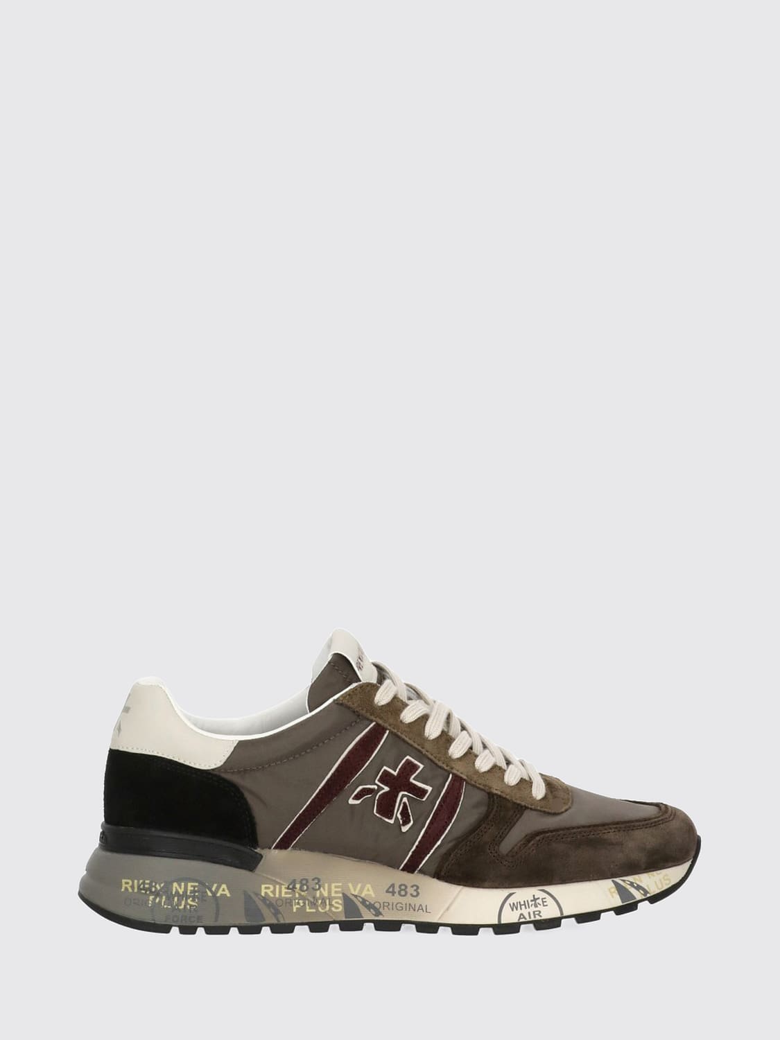 PREMIATA BASKETS: Baskets basses Lander Premiata en daim et nylon avec semelle crantée, Cacao - Img 1