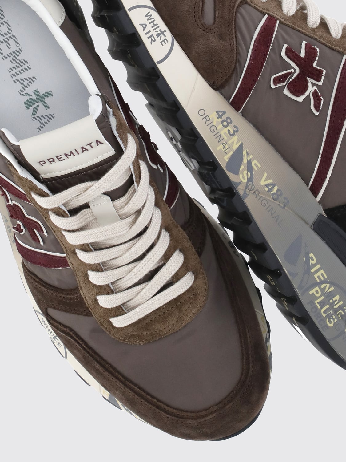 PREMIATA BASKETS: Baskets basses Lander Premiata en daim et nylon avec semelle crantée, Cacao - Img 4