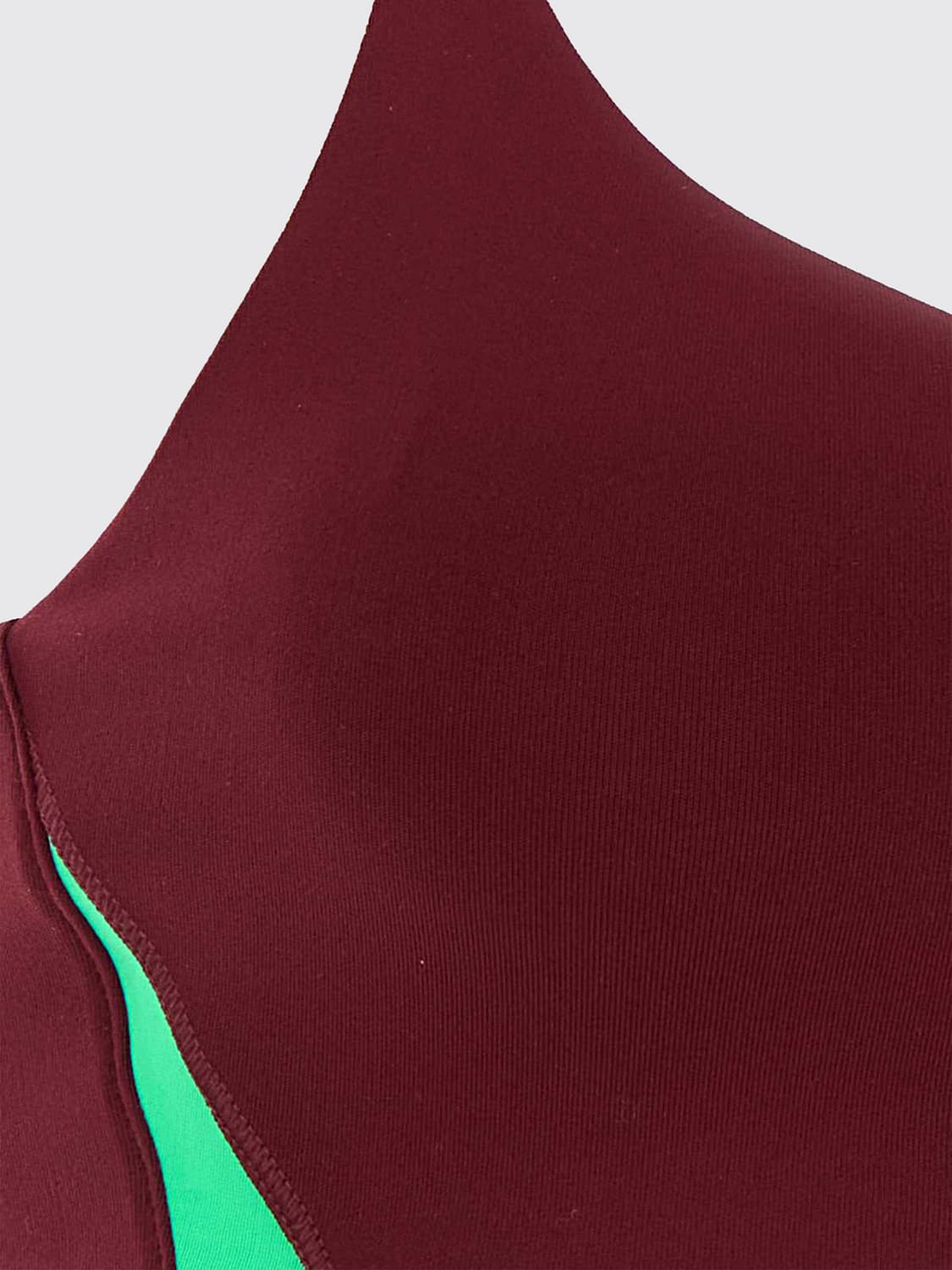 BALENCIAGA TOP: Gekürztes V-Ausschnitt-Top von Balenciaga aus Nylon mit Kontrast-Logo, Burgunderrot - Img 4