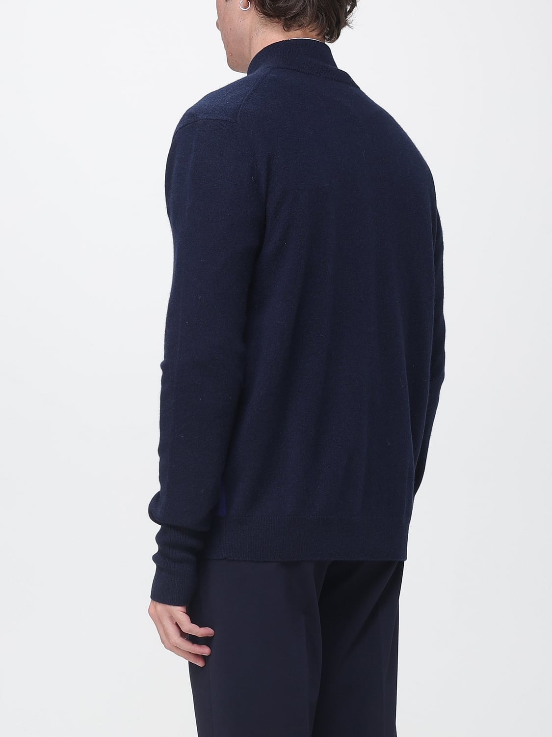 BALLANTYNE SWEATER: Ballantyne Argyle Pattern 100% Cashmere Zip Cardigan, Multicolor - Img 2