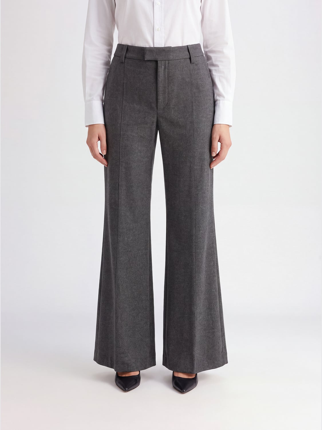 BRUNELLO CUCINELLI HOSE: Ausgestellte Brunello Cucinelli Hose aus Schurwolle mit mittlerer Taille, Grün - Img 1