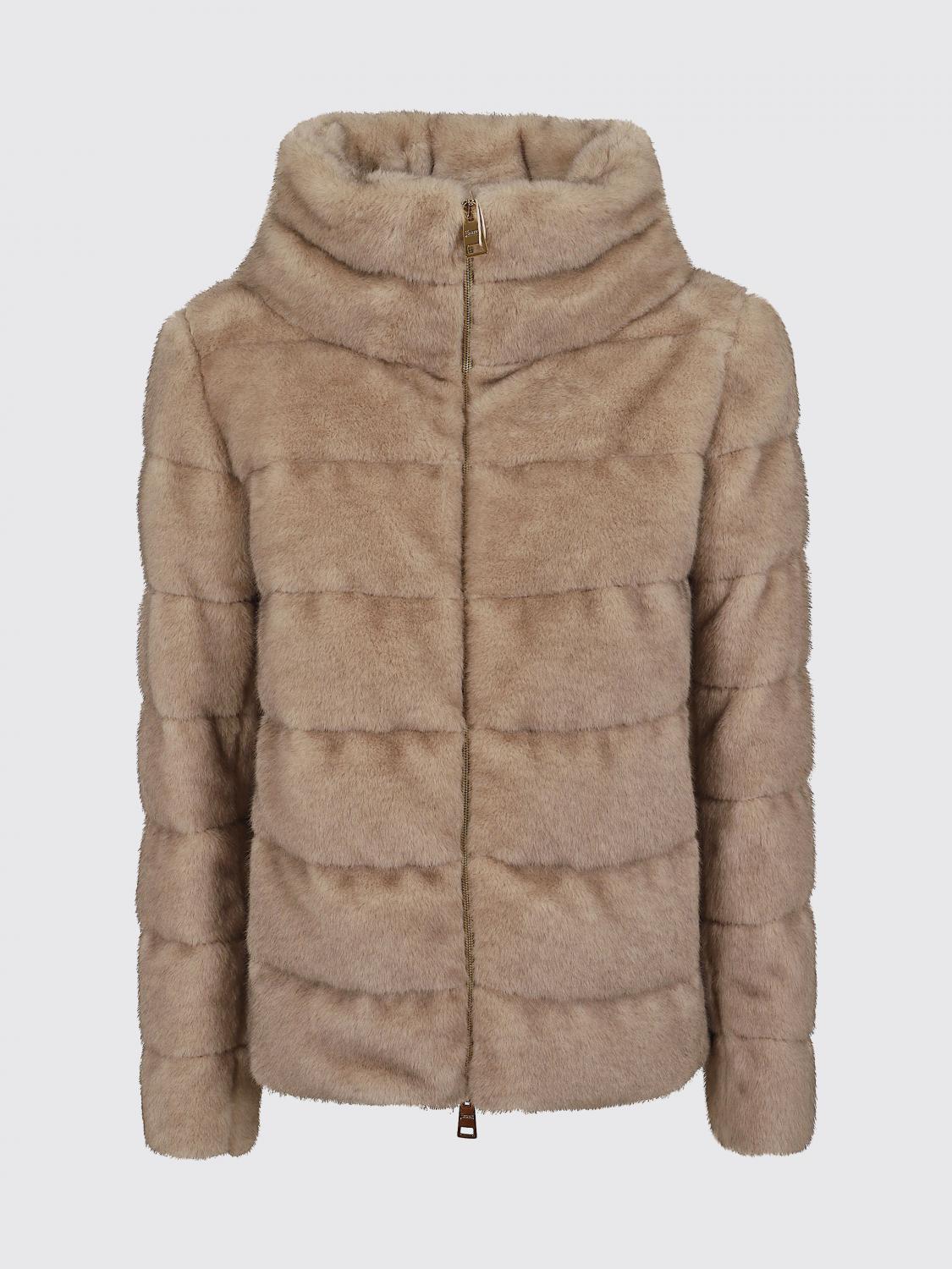 HERNO PELZMANTEL: Kurze Webpelzjacke Herno mit Stehkragen und Reißverschluss, Braun - Img 2