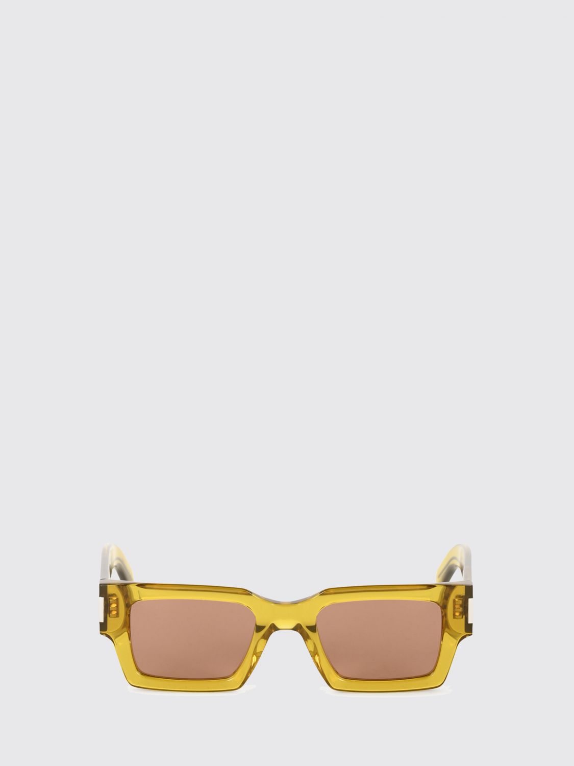 SAINT LAURENT SUNGLASSES: Rectangular Acetate Sunglasses Saint Laurent with Lettering Logo, Red - Img 2