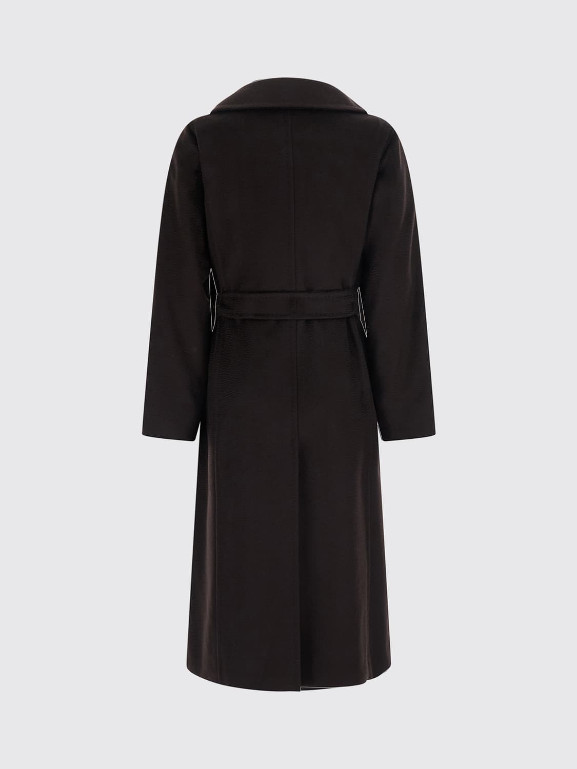MAX MARA ABRIGO: Abrigo batín Max Mara de lana con cinturón hasta la rodilla, Marrón - Img 3