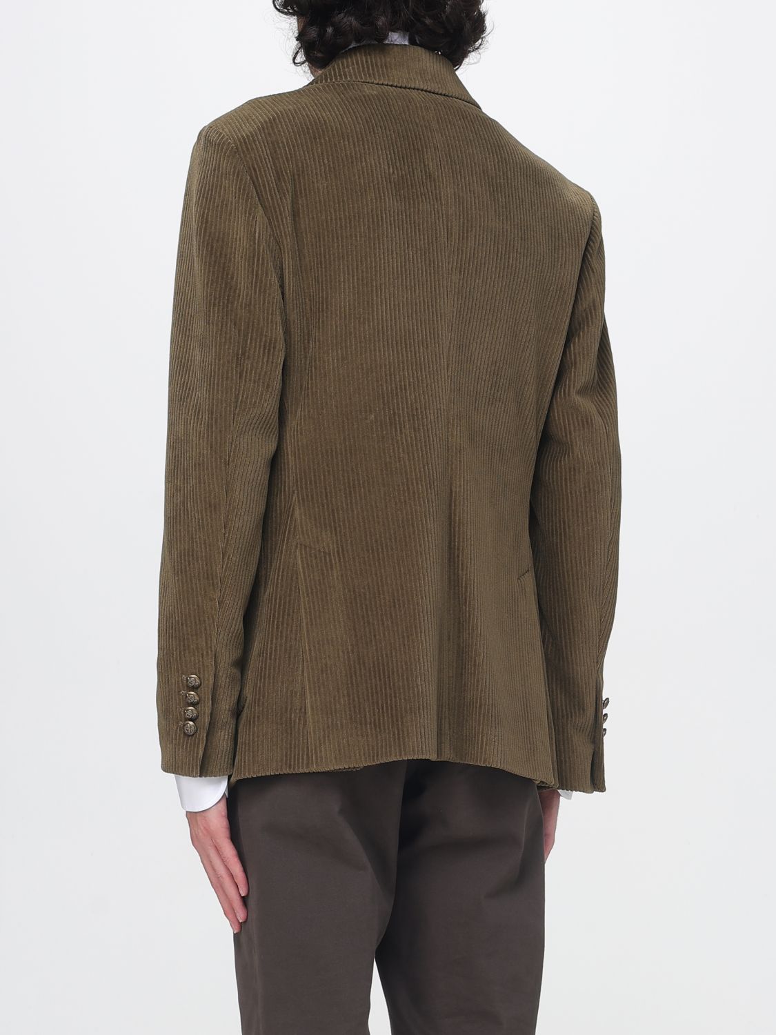 CIRCOLO 1901 JACKET: Circolo 1901 Double-Breasted Cotton Velvet Blazer with Patch Pockets, Green - Img 2