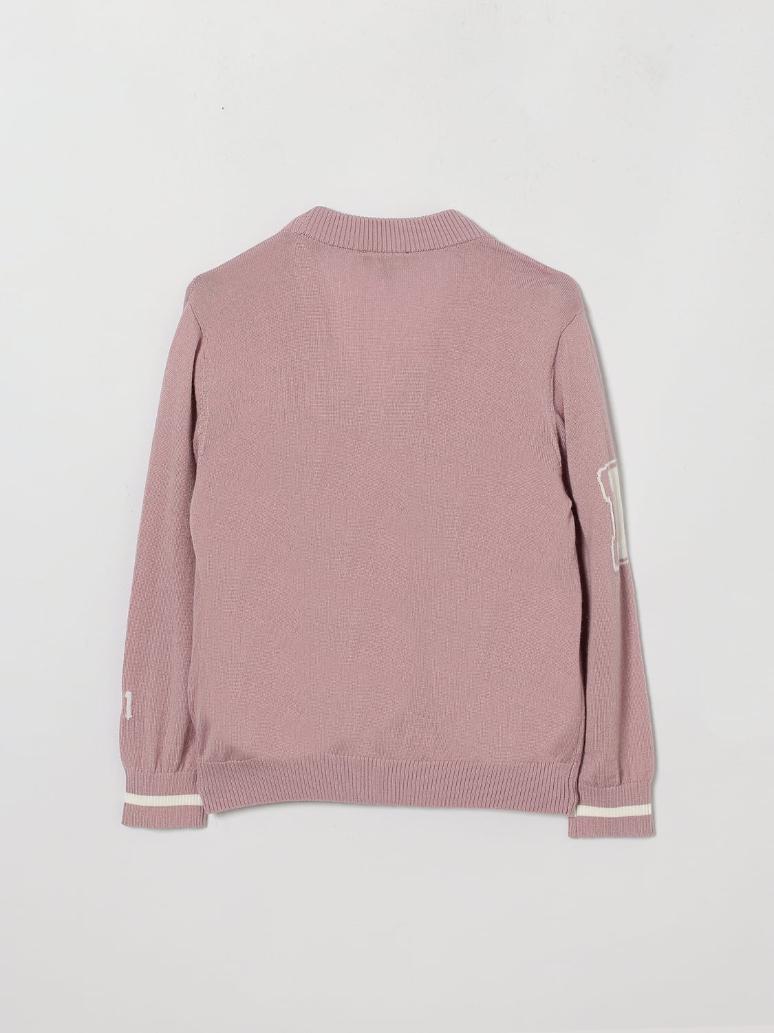 EMPORIO ARMANI PULLOVER: Cardigan Emporio Armani für Jungen aus Wollmischung mit Jacquard-Logo, Pink - Img 2
