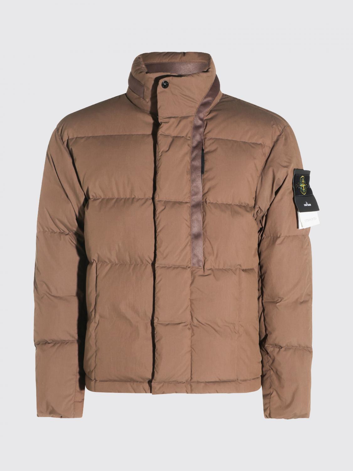 STONE ISLAND JACKET: Hooded Padded Jacket Stone Island in Recycled Nylon with Logo, Amber - Img 2
