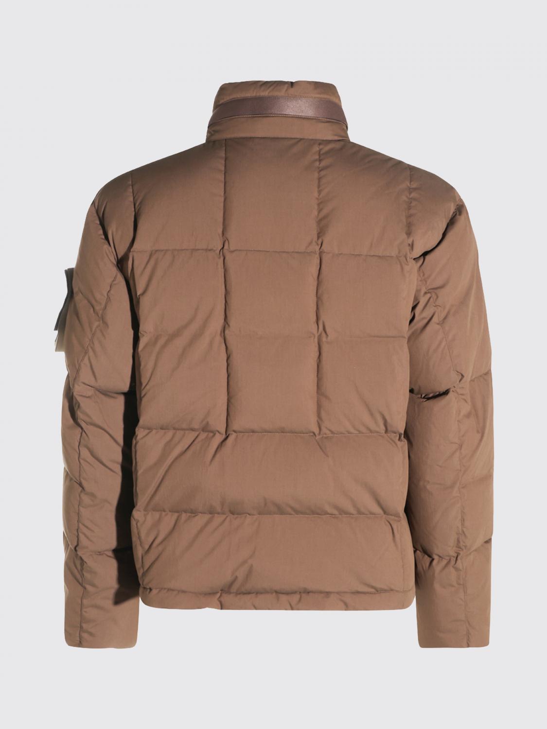 STONE ISLAND JACKET: Hooded Padded Jacket Stone Island in Recycled Nylon with Logo, Amber - Img 3