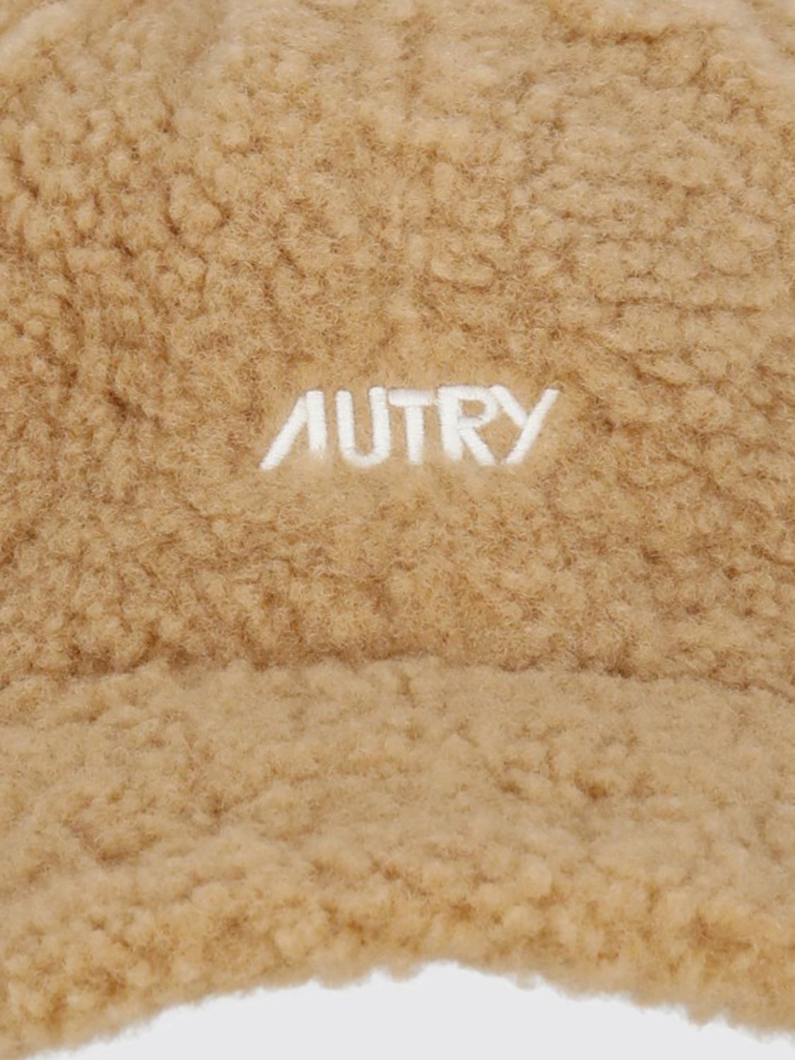 AUTRY HAT: Ribbed Wool Beanie Hat Autry with Turn-Up Cuff and Contrast Logo, Brown - Img 2