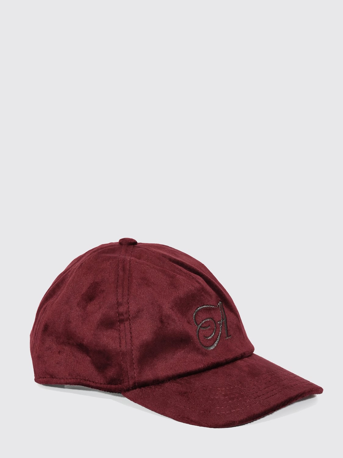 AUTRY CHAPEAU: Bonnet en laine côtelée Autry avec revers et logo contrastant, Bordeaux - Img 1