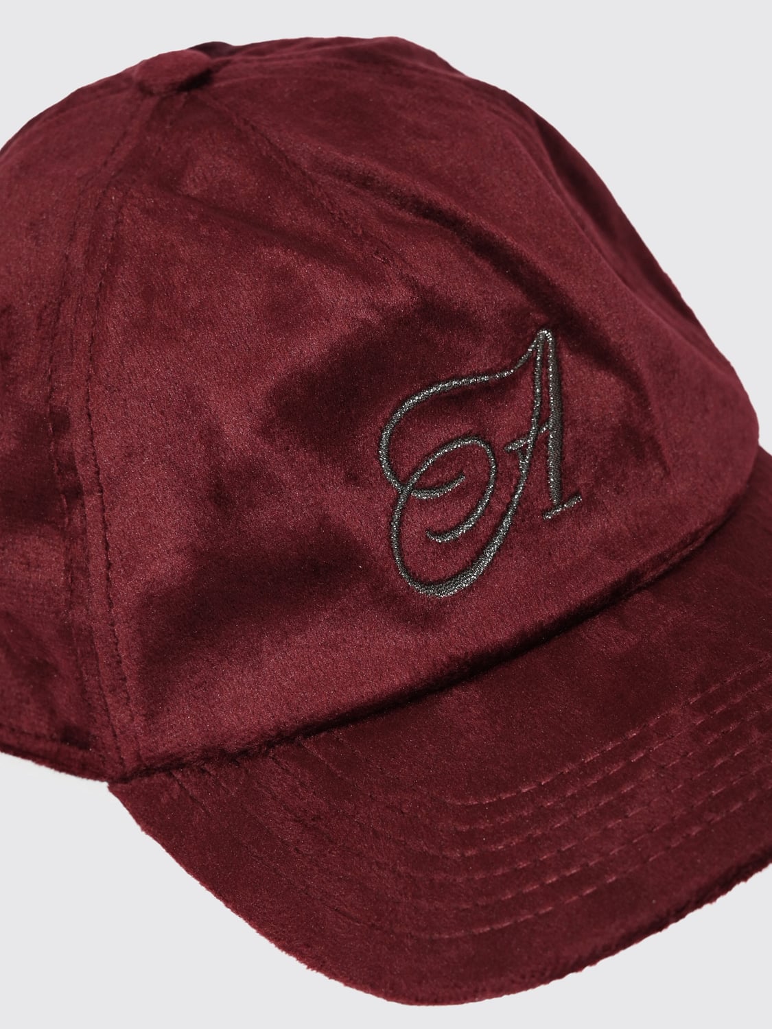 AUTRY CHAPEAU: Bonnet en laine côtelée Autry avec revers et logo contrastant, Bordeaux - Img 3