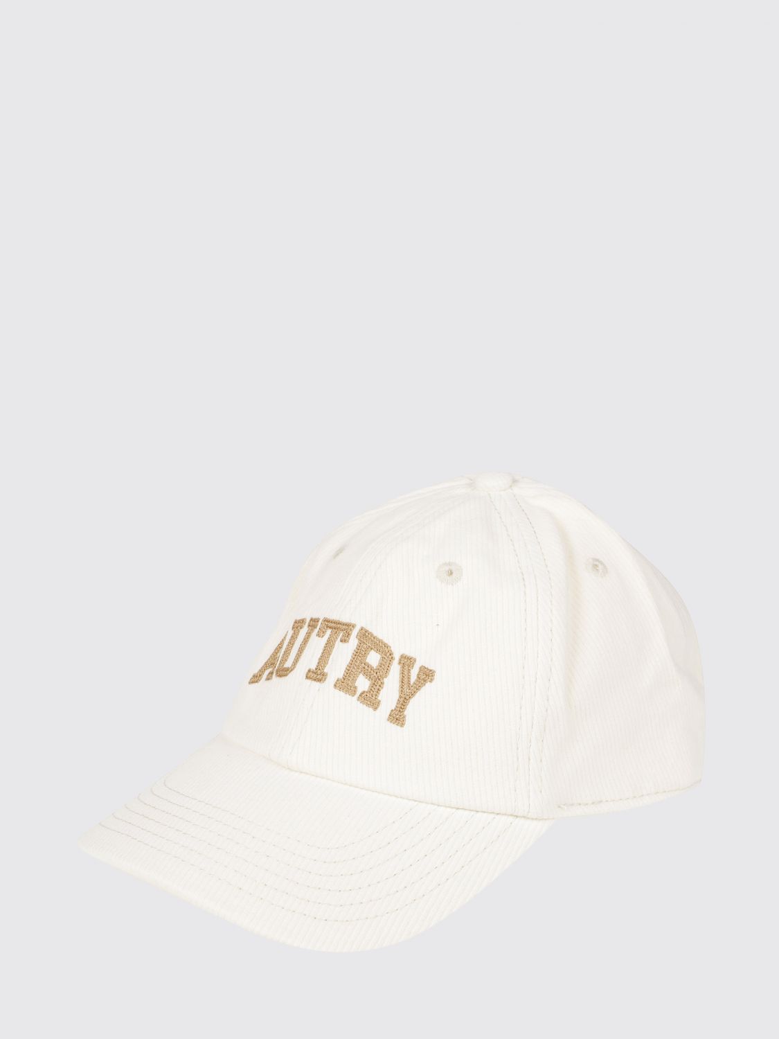 AUTRY HAT: Ribbed Wool Beanie Hat Autry with Turn-Up Cuff and Contrast Logo, Cream - Img 1