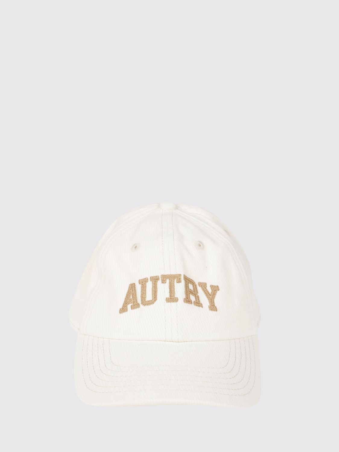 AUTRY HAT: Ribbed Wool Beanie Hat Autry with Turn-Up Cuff and Contrast Logo, Cream - Img 2