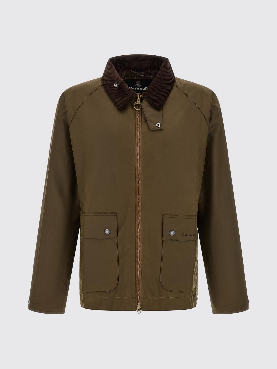 BARBOUR JACKET: Bedale Waxed Cotton Jacket Barbour with Corduroy Collar, Brown - Img 2