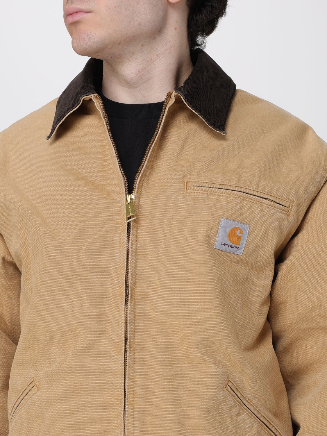 CARHARTT WIP JACKE: Detroit Jacke Carhartt WIP aus Bio-Baumwolle mit Samtkragen, Beige - Img 4