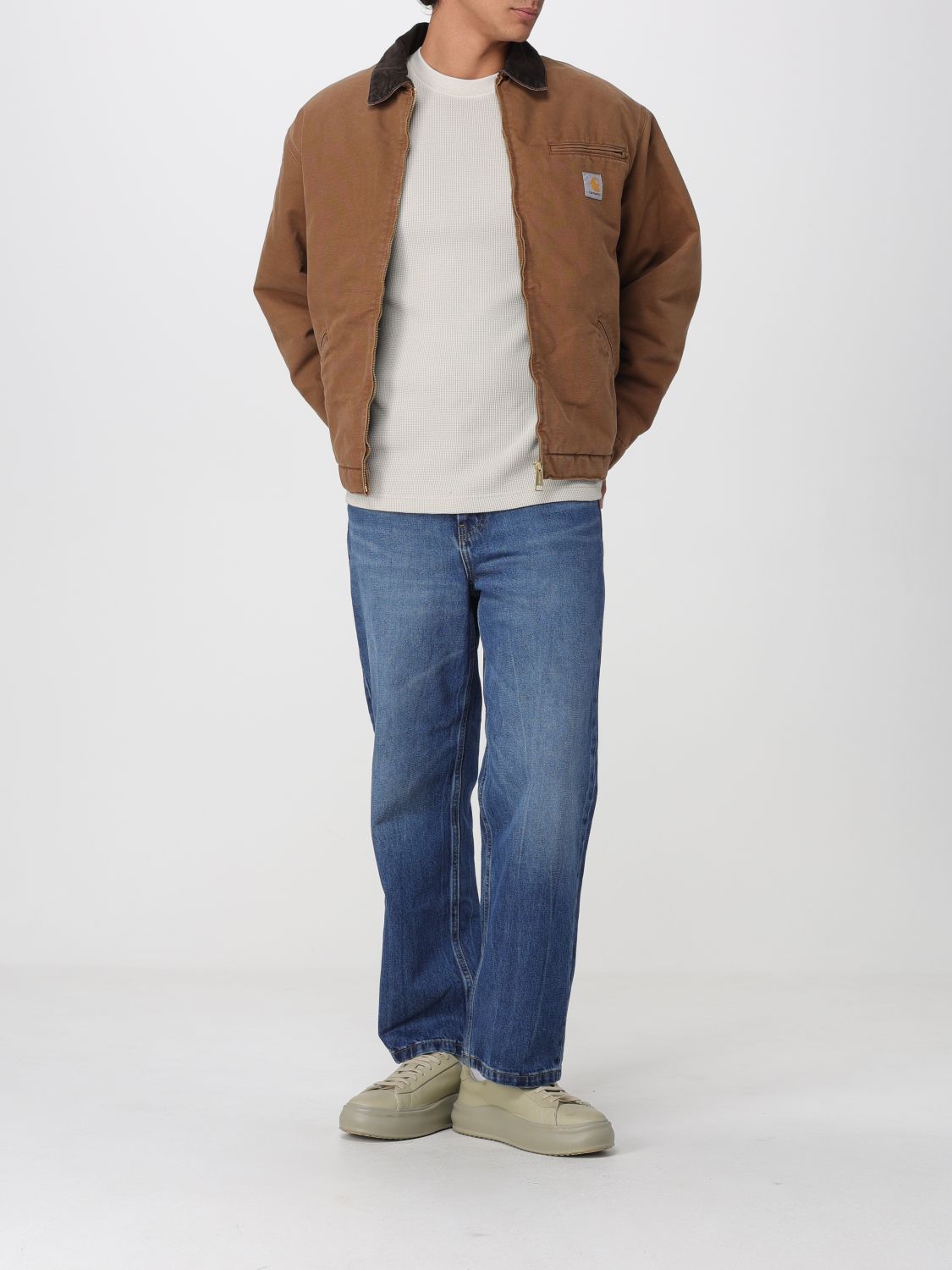 CARHARTT WIP ジャケット: CARHARTT WIP Detroit ベルベットカラー オーガニックコットンジャケット, ブラウン - Img 2